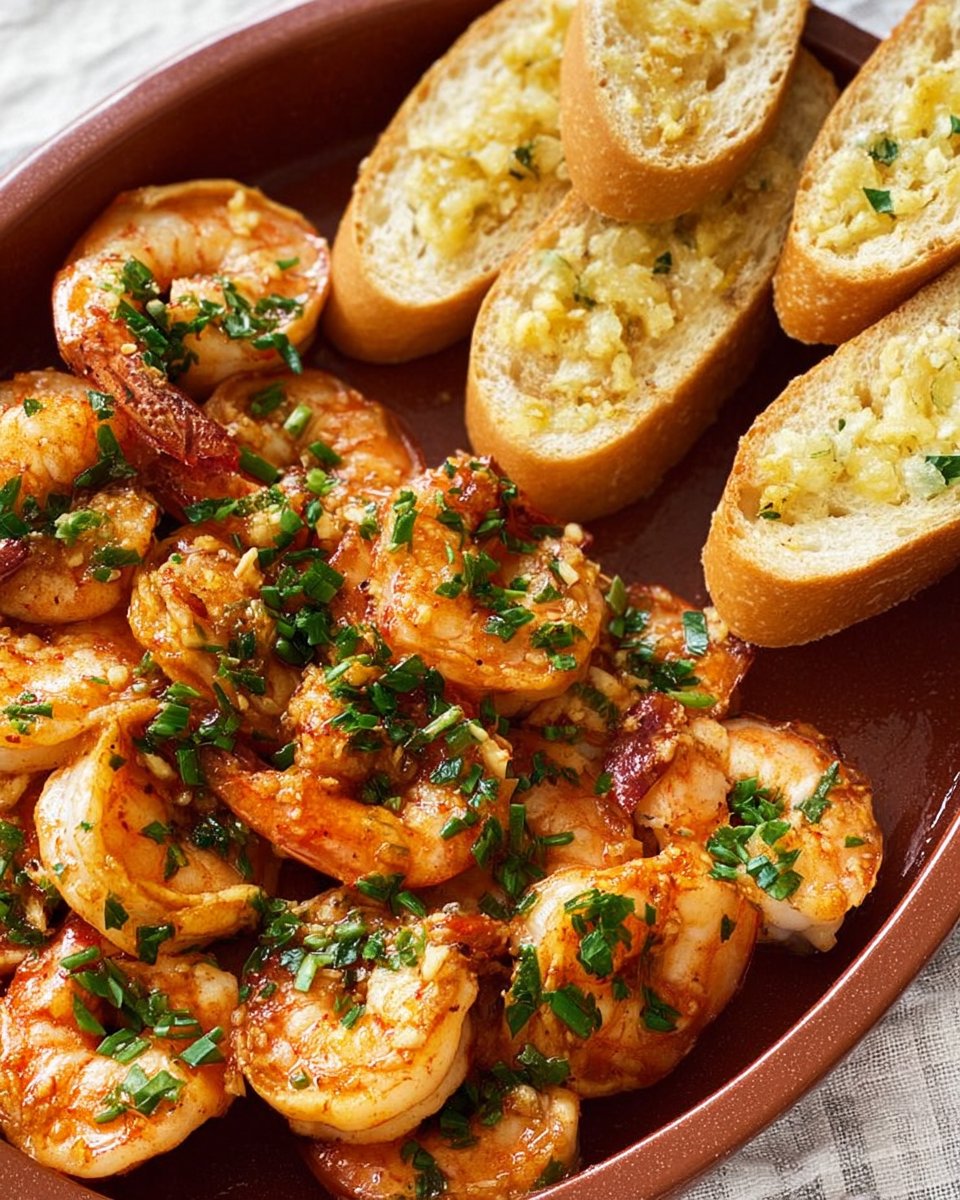 Spanish Garlic Shrimp + Garlic Toast