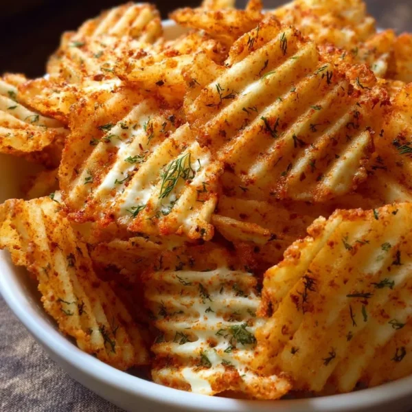 Cottage cheese chips seasoned with paprika and dill, displayed on a plate.