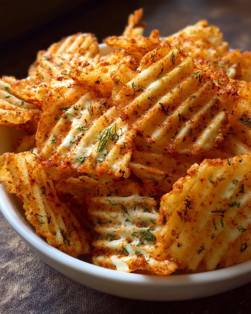 Cottage Cheese Chips Recipe: Paprika-Dusted Ridges with Dill Flecks
