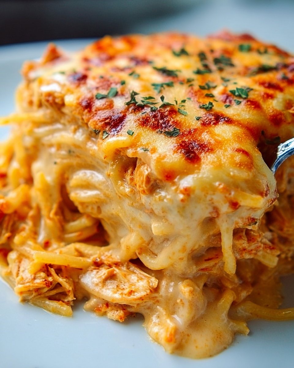 Spicy Southern Cheesy Chicken Spaghetti Casserole