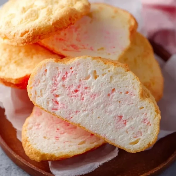 Fluffy TikTok Cloud Bread served on a plate with colorful toppings