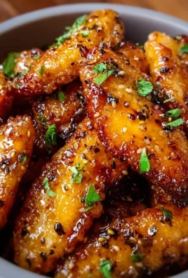 Air Fryer Honey Butter Garlic Chicken Tenders served on a plate