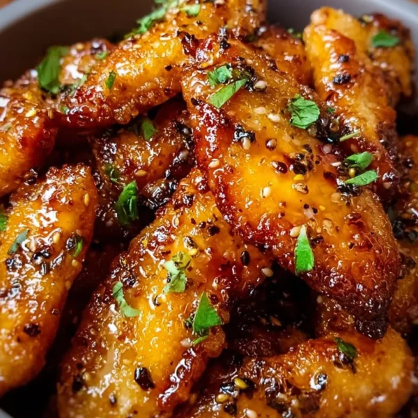 Air Fryer Honey Butter Garlic Chicken Tenders served on a plate