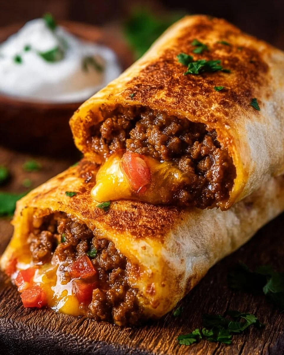Beef and Cheese Chimichangas