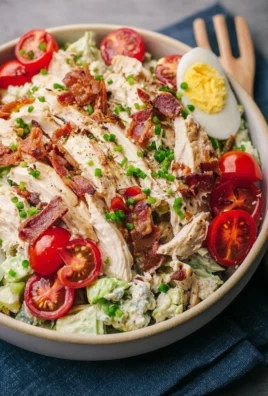 Delicious BLT Chicken Salad with bacon, lettuce, and tomatoes