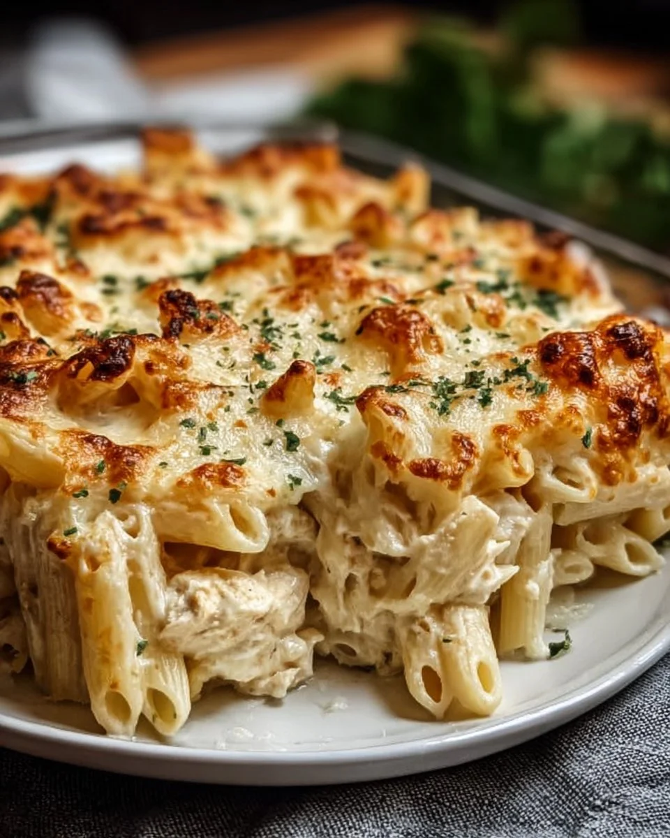 Chicken Alfredo Pasta Bake