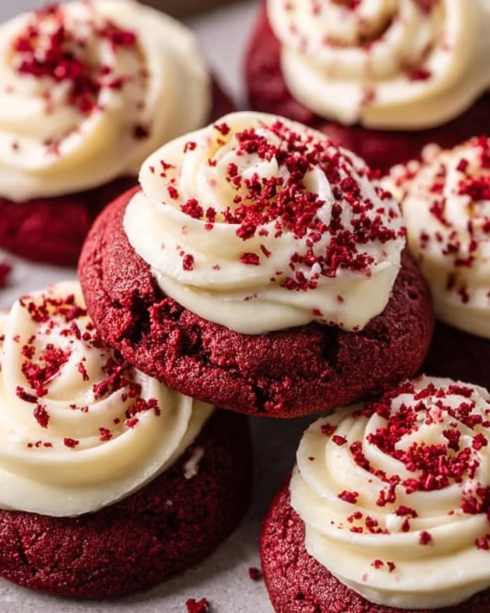 Frosted Red Velvet Cupcake Cookies Recipe