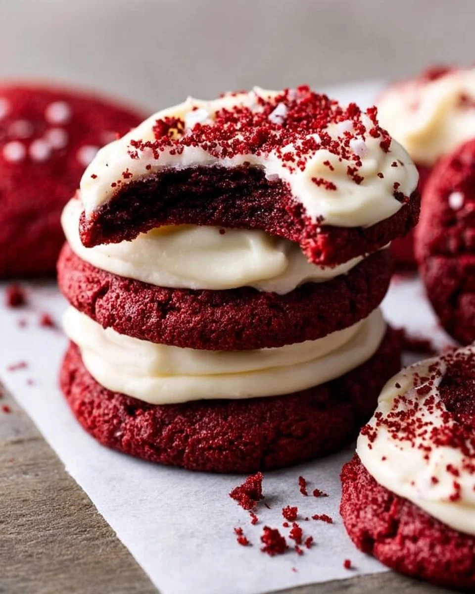 Frosted Red Velvet Cupcake Cookies Recipe