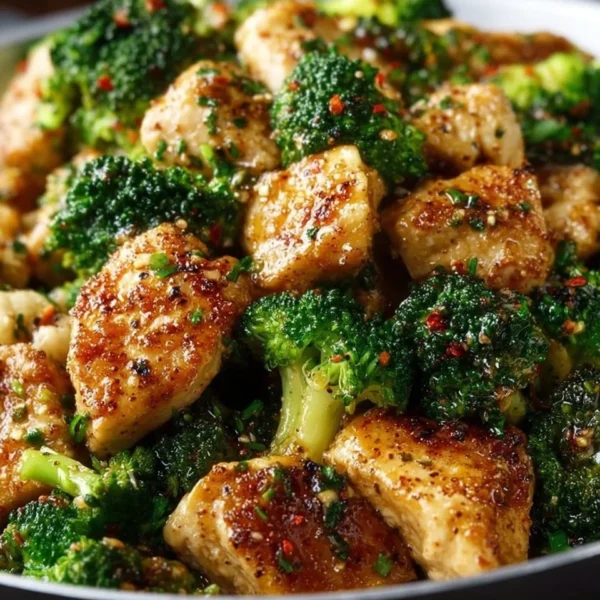 Delicious Garlic Butter Chicken served with fresh broccoli on a plate.