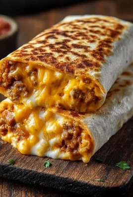 Delicious grilled cheese burrito with melted cheese and savory fillings