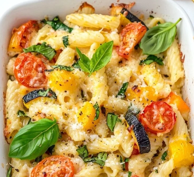 Healthy Baked Feta Pasta with Vegetables