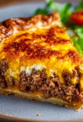 Delicious homemade cheeseburger pie fresh out of the oven