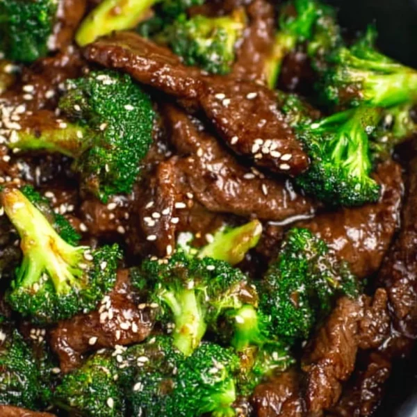 Delicious Instant Pot Beef and Broccoli served on a plate with rice