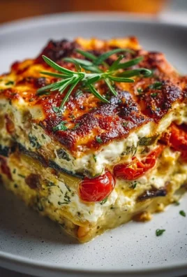 Layered Mediterranean Vegetable Lasagna with creamy ricotta and fresh vegetables