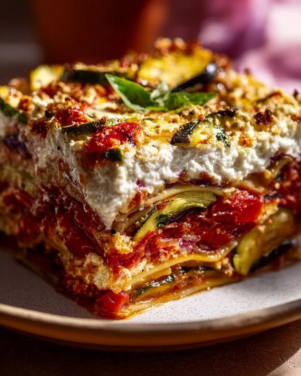 Layered Mediterranean Vegetable Lasagna with Creamy Ricotta