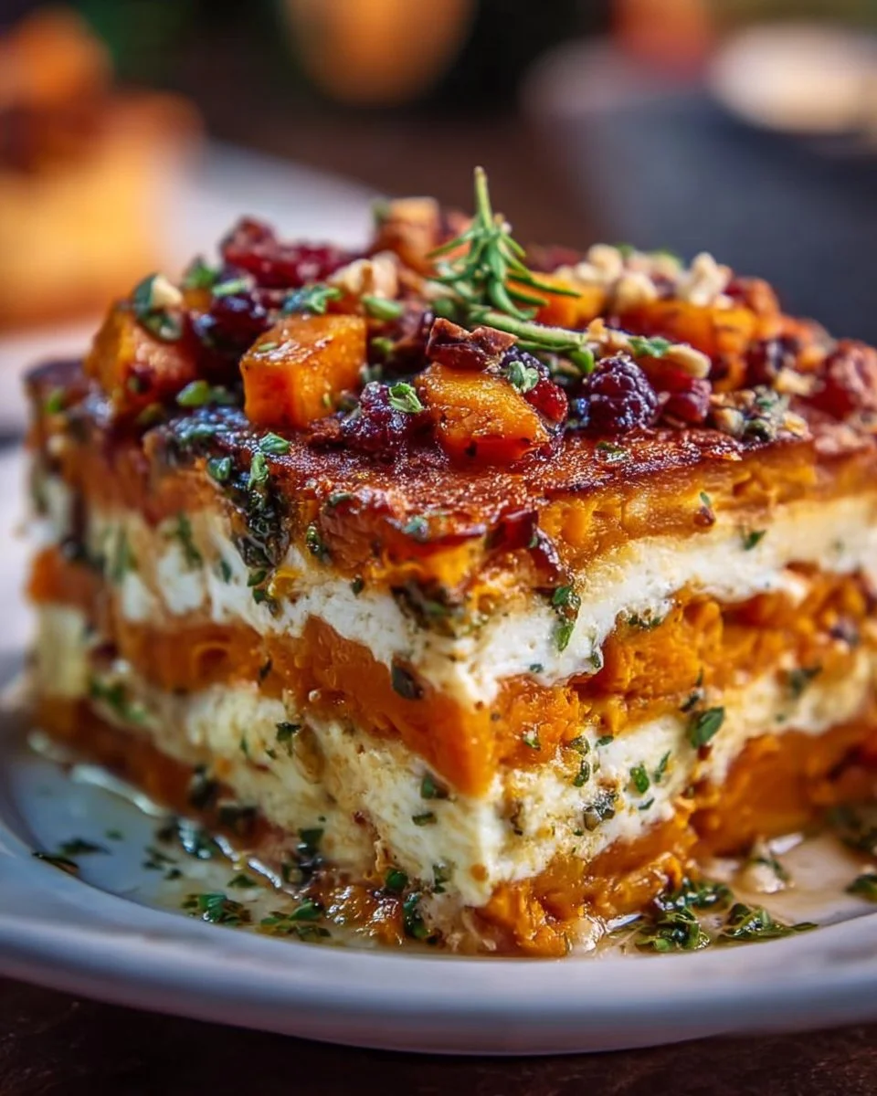 Layered Sweet Potato Butternut Squash Carrot Lasagna Recipe