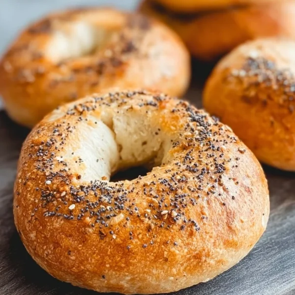 Homemade low calorie bagels recipe with toppings suitable for a healthy meal.