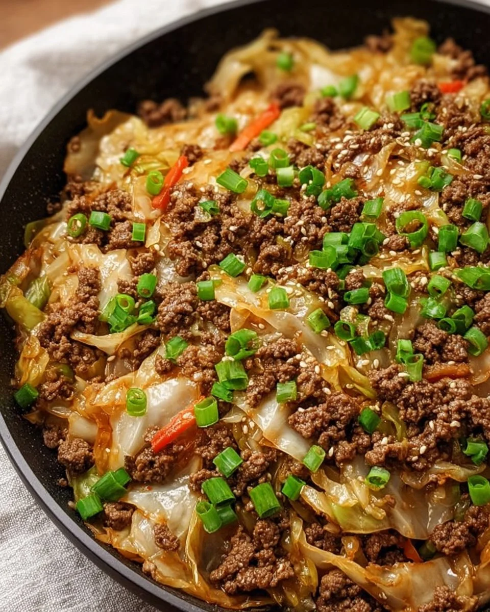 Low-Carb Mongolian Ground Beef and Cabbage