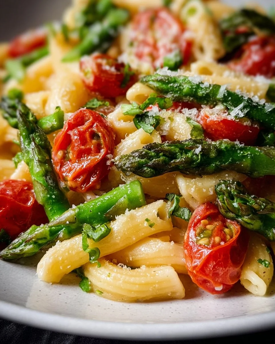 Pasta With Asparagus And Cherry Tomatoes