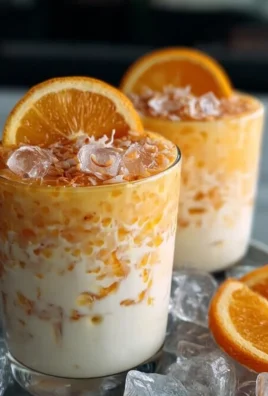 Refreshing coconut orange dessert with creamy citrus layers on a plate