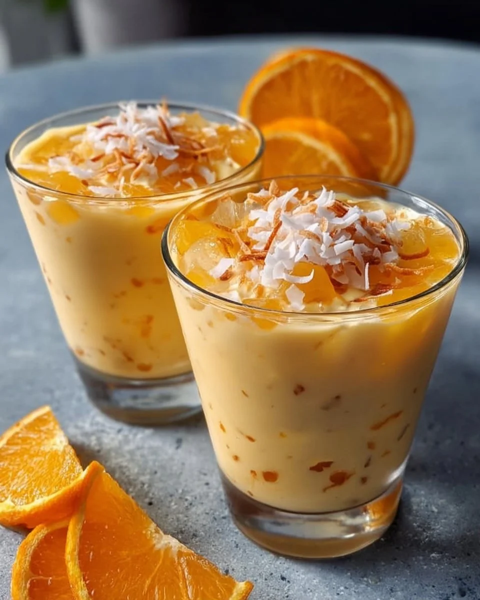 Refreshing Coconut Orange Glow - Easy Creamy Citrus Dessert Recipe