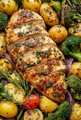 Sheet pan Garlic Butter Chicken with colorful roasted veggies