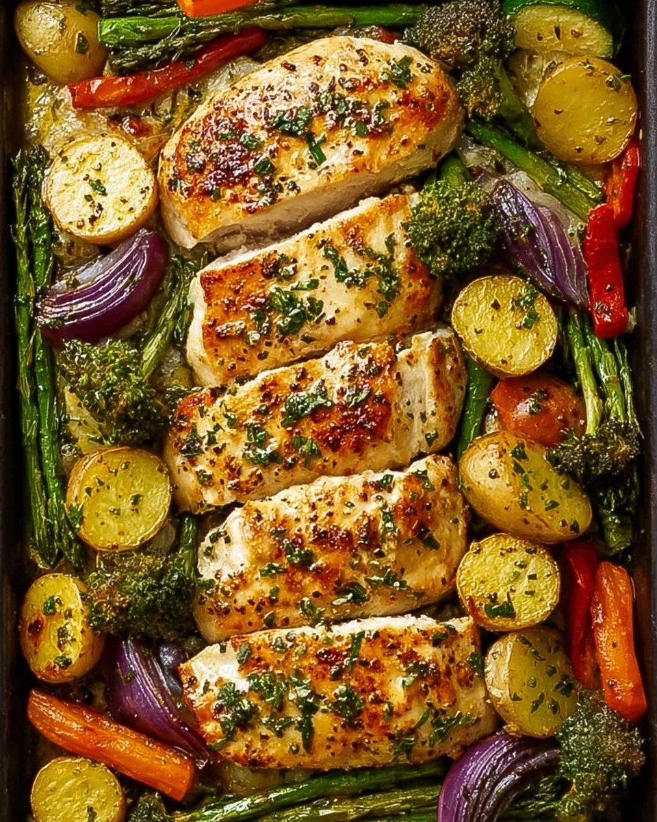 Sheet Pan Garlic Butter Chicken and Veggies