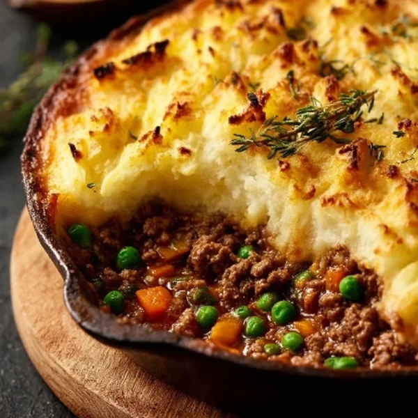Delicious Shepherd's Pie with hearty meat and creamy mashed potatoes