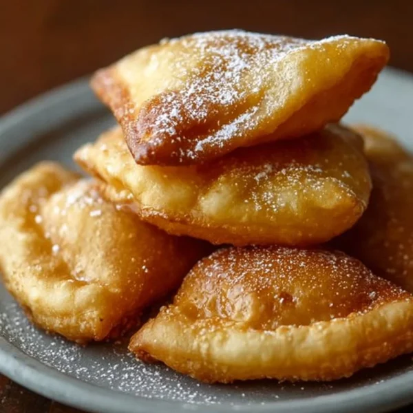 Delicious golden sopaipillas served with honey and powdered sugar