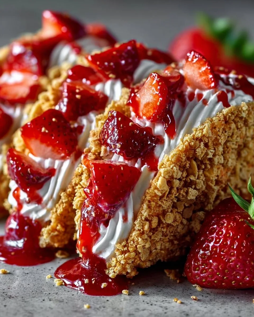 Strawberry Crunch Cheesecake Tacos