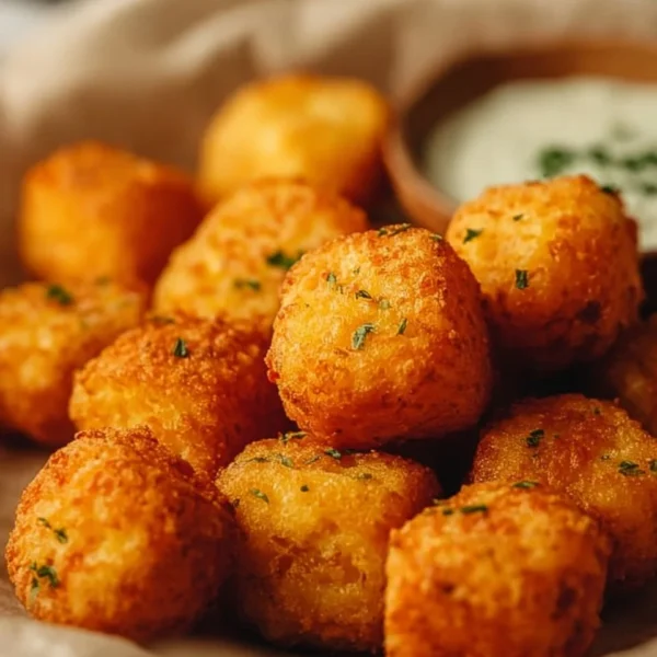 Delicious two-ingredient cottage cheese tots served as a snack