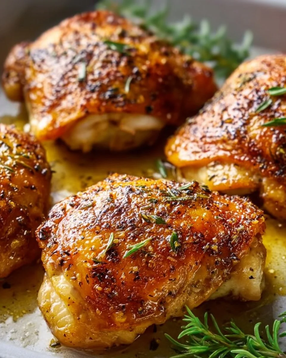 Crispy and Juicy Baked Chicken Thighs
