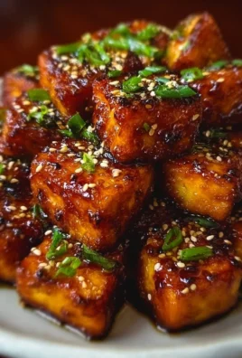 Crispy honey garlic tofu served with vegetables and sauce