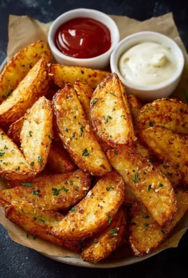 Deliciously crispy potato wedges served in a bowl
