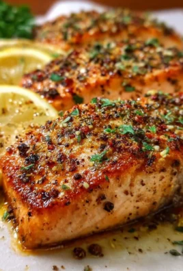 Deliciously prepared garlic lemon roasted salmon on a plate