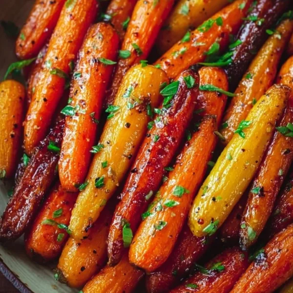 Honey-glazed roasted carrots served as a colorful dish