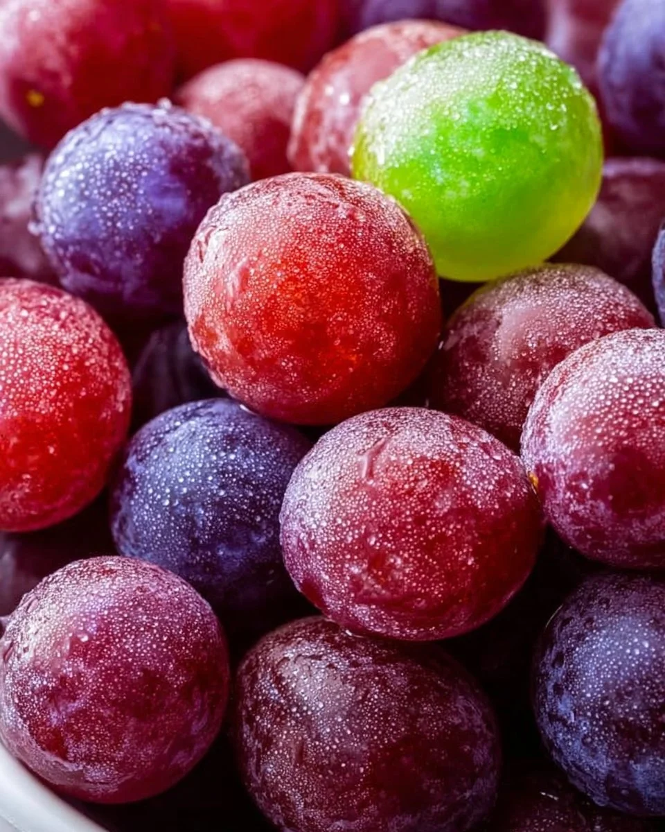 Delicious Kool Aid Grapes coated in vibrant flavors and colors