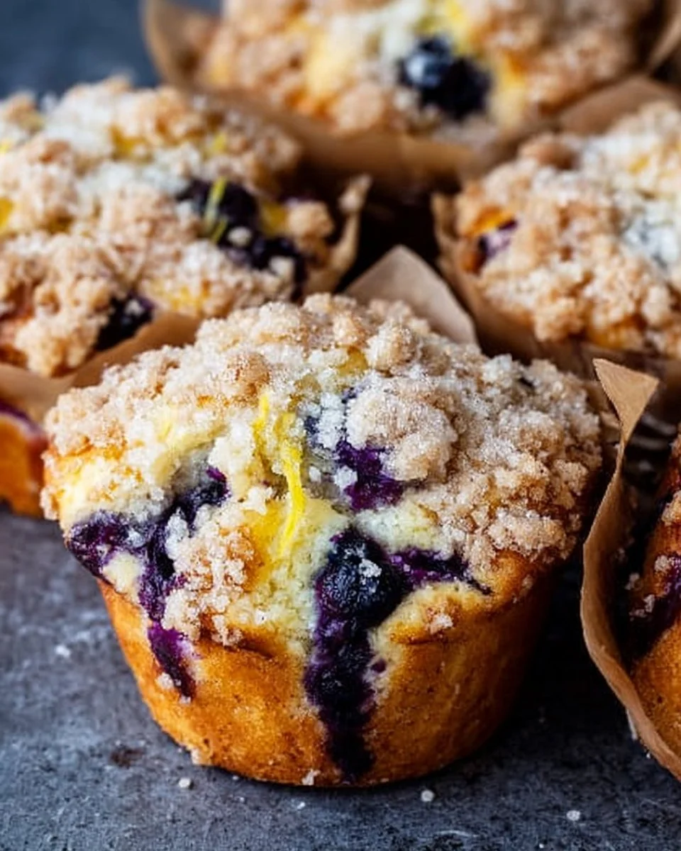 Lemon Blueberry Streusel Muffins