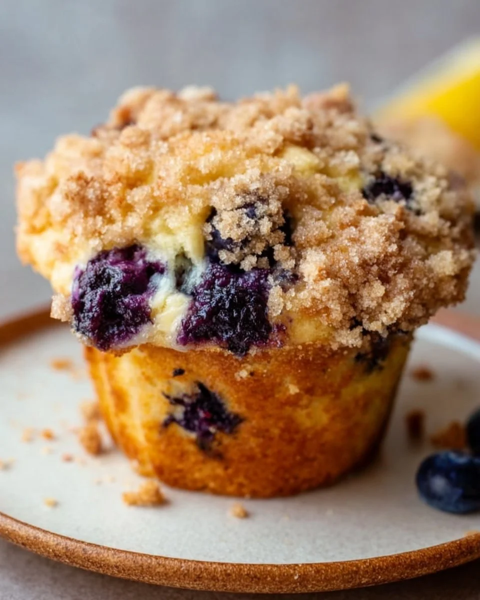 Lemon Blueberry Streusel Muffins