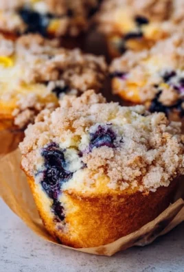 Delicious lemon blueberry streusel muffins on a plate