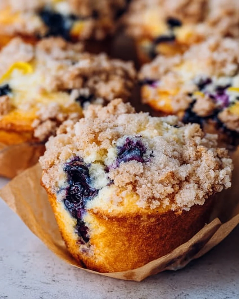 Lemon Blueberry Streusel Muffins