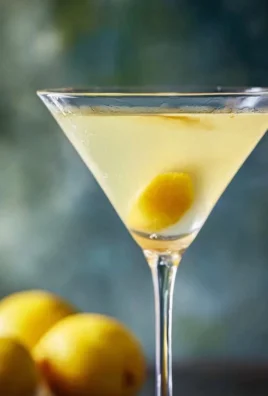 Delicious Limoncello Martini served in a cocktail glass with lemon garnish.