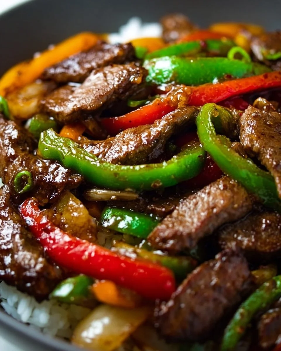 Pepper Steak with Bell Peppers and Onion