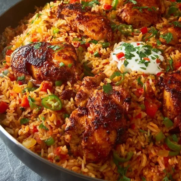 Delicious peri peri chicken served with flavorful rice
