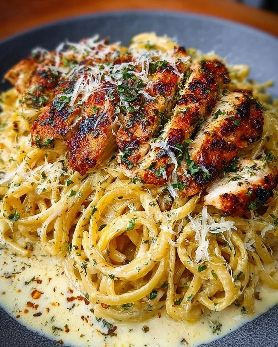 Savory Cajun Chicken and Creamy Garlic Parmesan Linguine