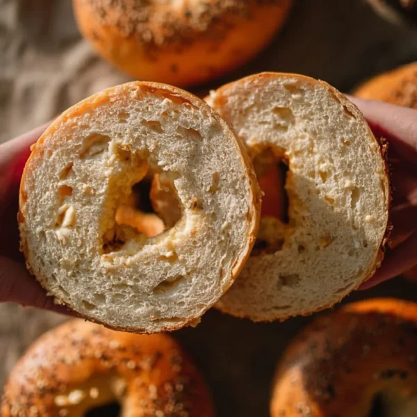 Sourdough cottage cheese bagels with protein rich filling