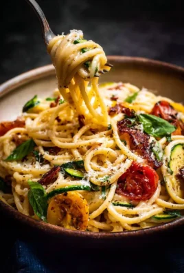 Bowl of vibrant Spring Pasta with fresh vegetables and herbs