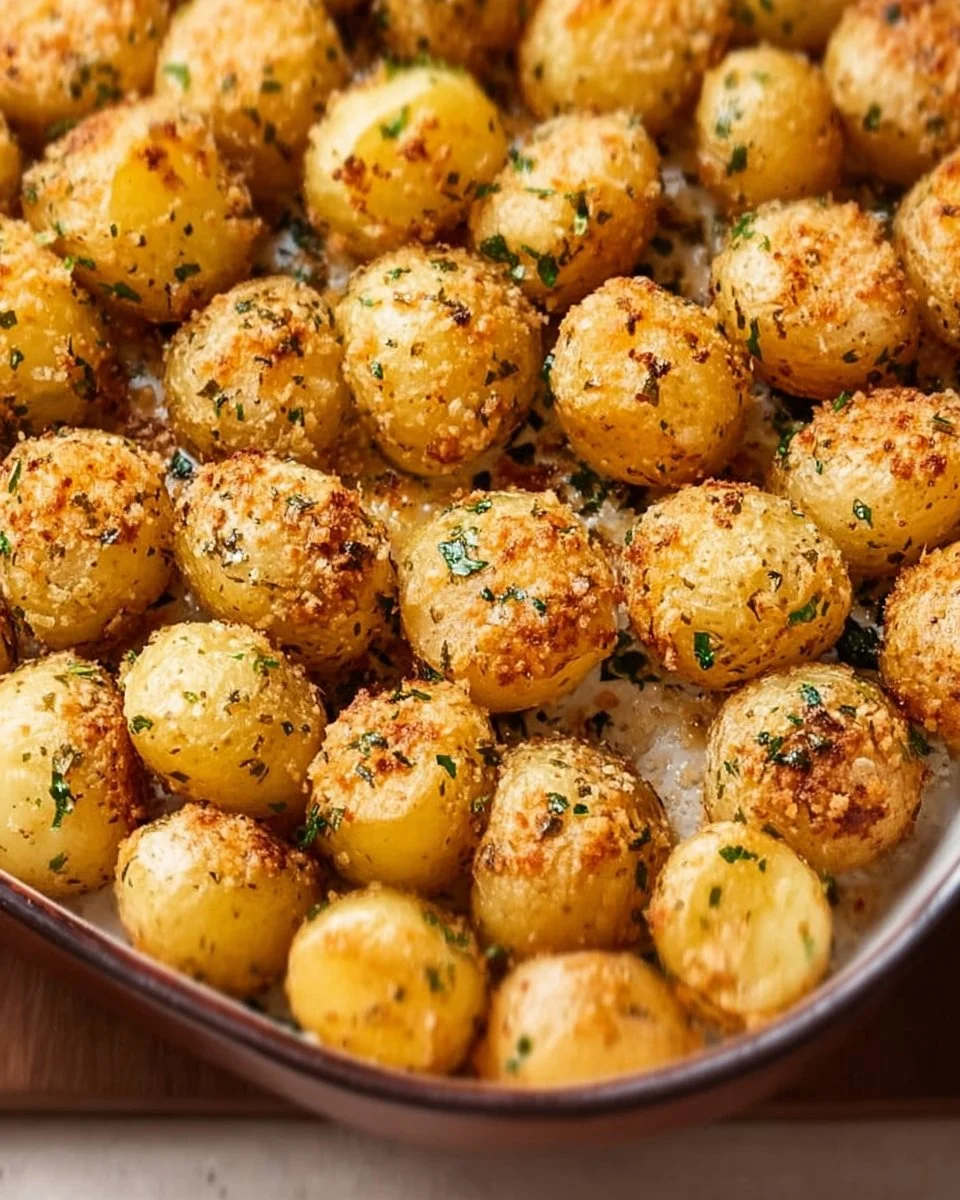 Viral Crispy Garlic Parmesan Crusted Potatoes