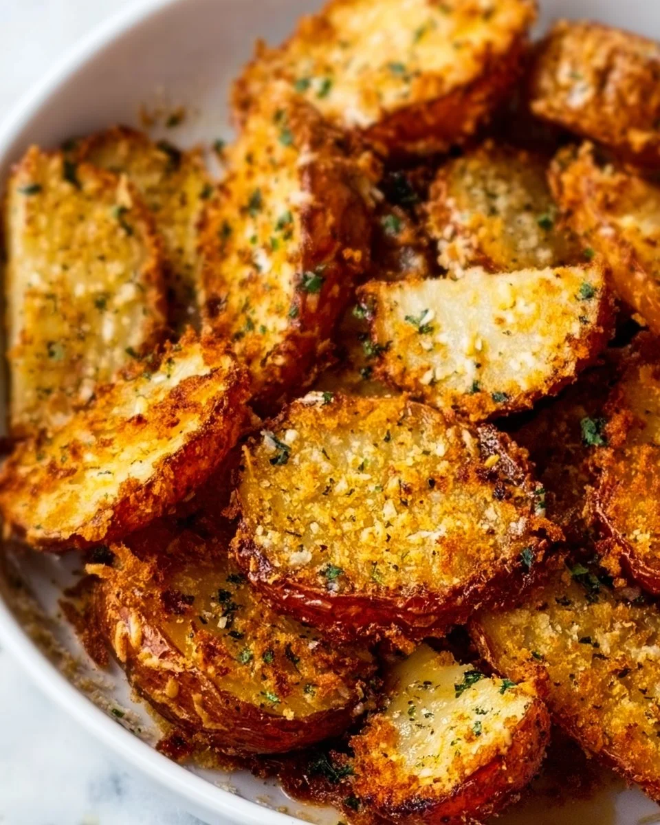 Viral Crispy Garlic Parmesan Crusted Potatoes