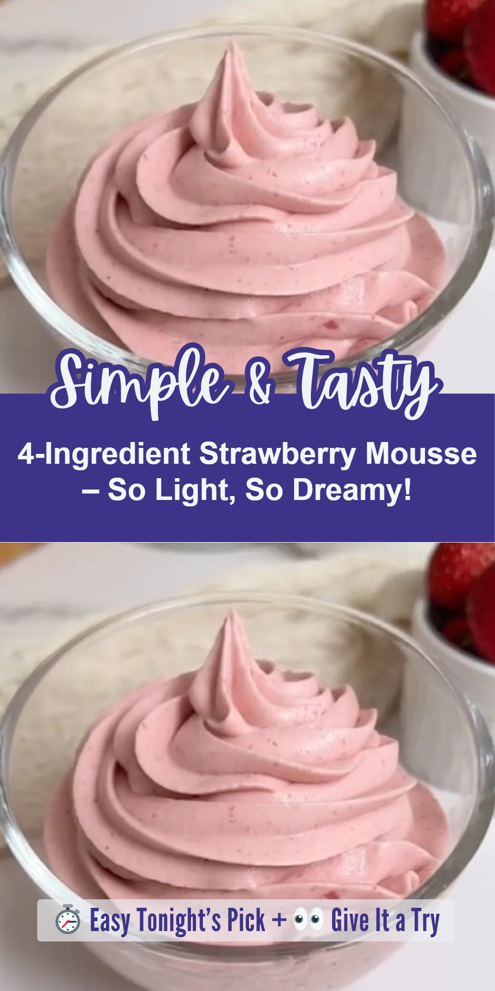 4-Ingredient Strawberry Mousse – So Light, So Dreamy!